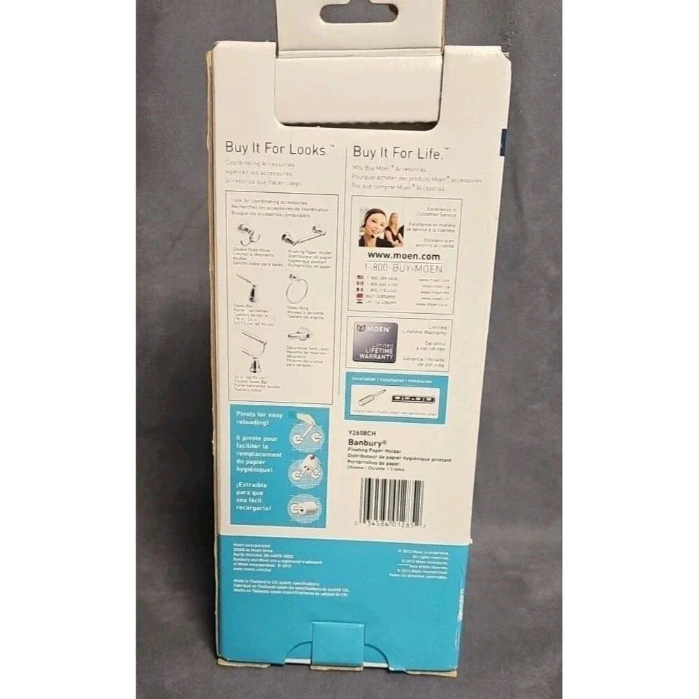 N.O.S. / MOEN Banbury Pivoting Double Post Toilet Paper Holder in Chrome Y2608CH